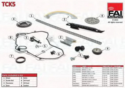 FAI AUTOPARTS tck5 -  Комплект цепи привода распредвала